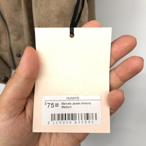 NWT Darling Fashions Tan Almond Marvels Canvas Neutral Lightweight Jacket size M - Picture 6 of 14